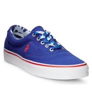 🖤🖤Polo Ralph Lauren Men's Keaton Sneaker Canvas Royal Blue Red